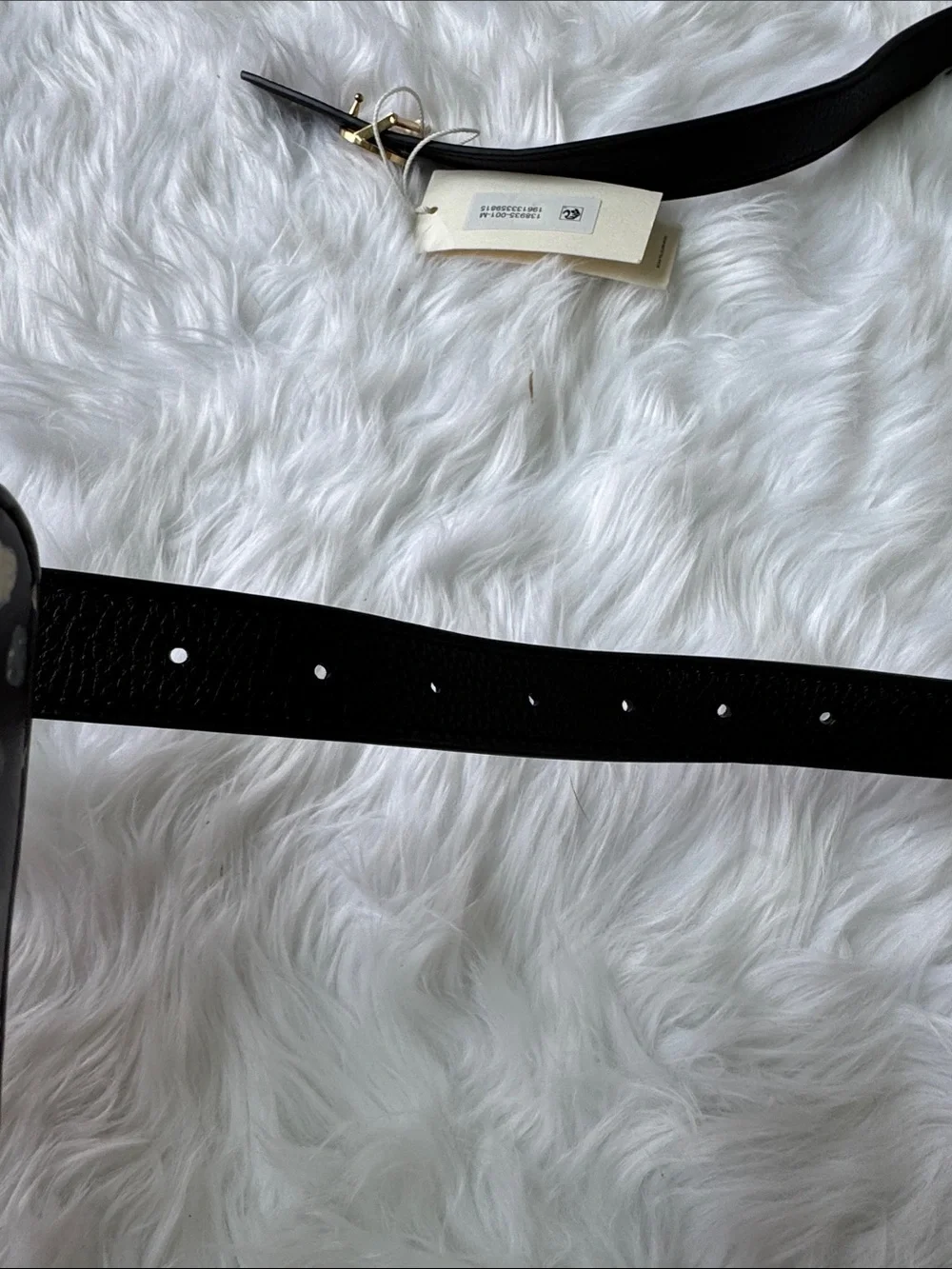 Tory Burch 1” Reversible Black /Brown Leather Belt with Gold Logo Disc